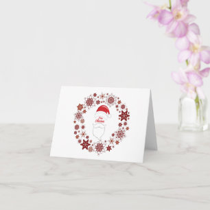 Santa Claus Hat And Beard With Merry Christmas  Card