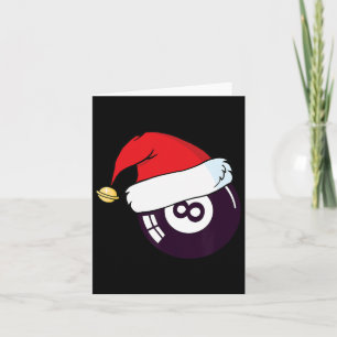 Santa Claus Hat Billiards 8 Ll Christmas  Card