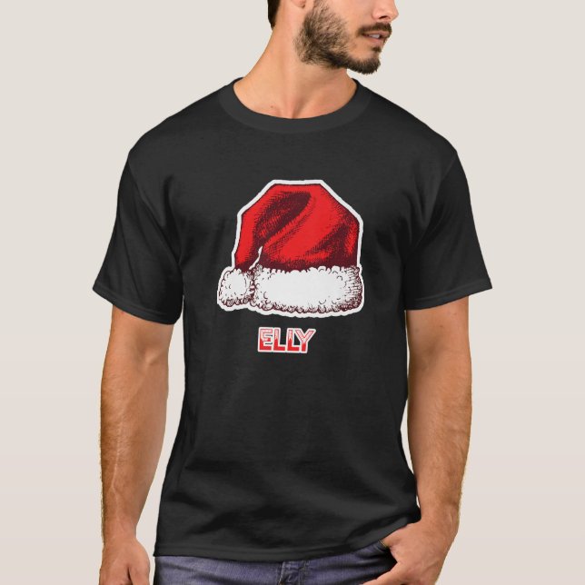 Santa Claus Hat Elly Christmas Name Premium  T-Shirt (Front)