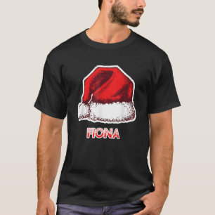 Santa Claus Hat Fiona Christmas Name T-Shirt