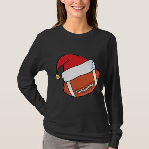 Santa Claus Hat Football Christmas T-Shirt