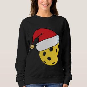 Santa Claus Hat Pickleball Christmas Sweatshirt