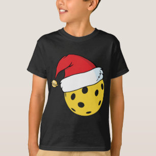 Santa Claus Hat Pickleball Christmas T-Shirt