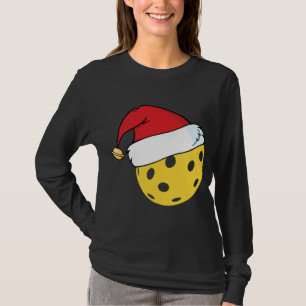 Santa Claus Hat Pickleball Christmas T-Shirt
