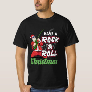 Santa Claus Have A Rock And Roll Christmas Guitar  T-Shirt