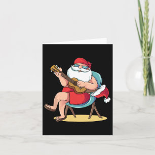 Santa Claus Hawaian Guitar Christmas In July Card