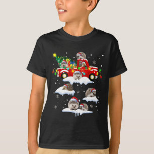 Santa Claus Hedgehogs &amp; Red Truck Xmas Tree Me T-Shirt