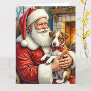 Santa Claus Holding Chesapeake Bay Terrier Card