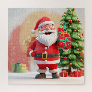 Santa Claus Holding Present Jigsaw Puzzle