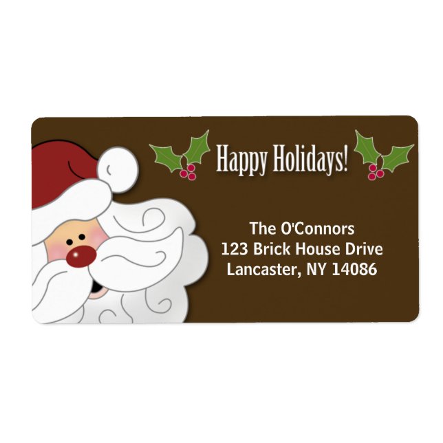 Santa Claus Holiday Sticker / Address Label (Front)