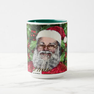 Santa Claus & Holly Christmas Xmas Design II Mug