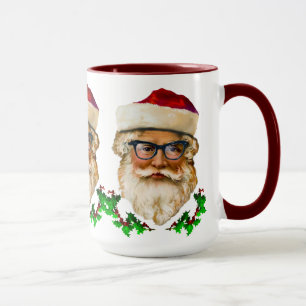 Santa Claus & Holly Christmas Xmas Design Mug