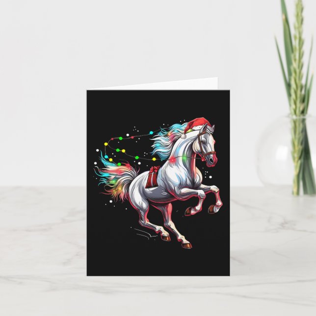 Santa Claus Horse Christmas Art Horse Riding Dress Card (Front)