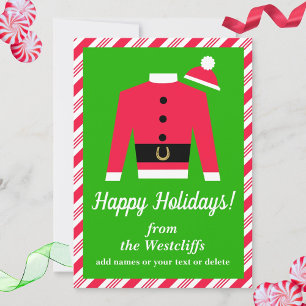 Santa Claus Horse Racing Jockey Silks Personalised Holiday Card