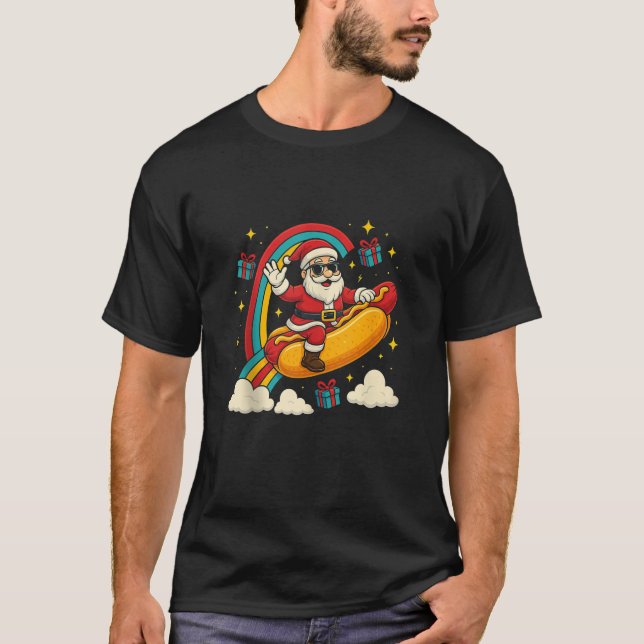 Santa Claus Hotdog Funny Christmas Design Tank Top (Front)