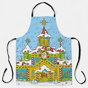 Santa Claus housesanta,claus,house,winter,frost,gr Apron
