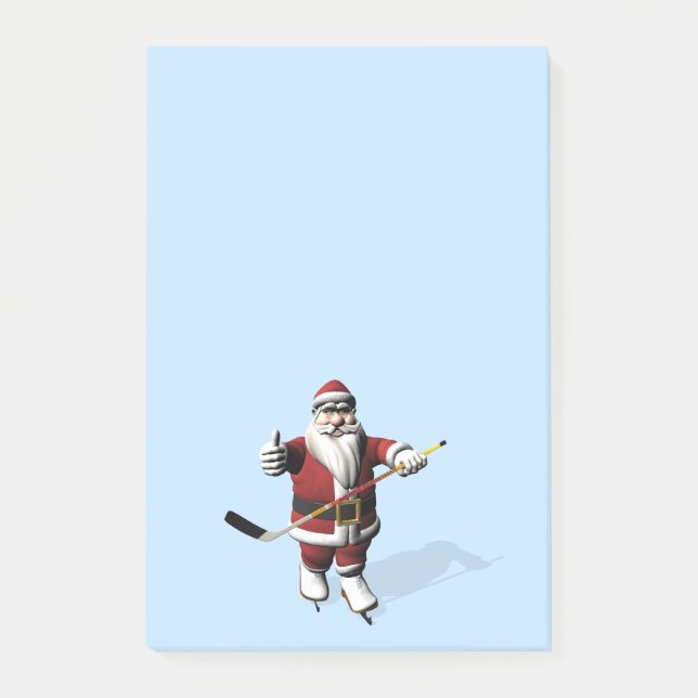 Santa Claus Ice Hockey Player Post-it Notes (Front)