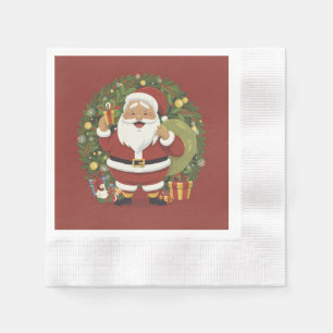 Santa Claus Illustration Christmas Paper Napkin