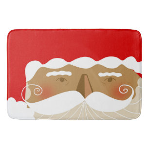 Santa Claus Illustration Holiday Christmas   Bath Mat