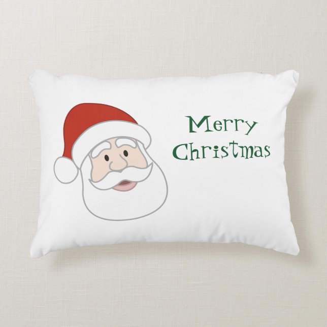 Santa Claus Illustration & Text Decorative Cushion (Front)