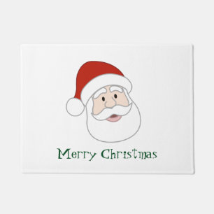 Santa Claus Illustration & Text Doormat
