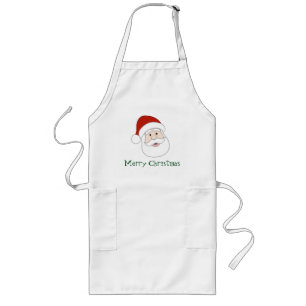 Santa Claus Illustration & Text Long Apron