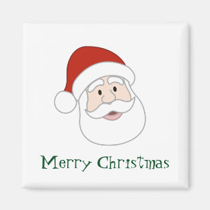 Santa Claus Illustration & Text Magnet
