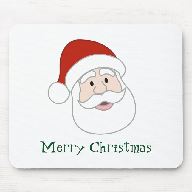 Santa Claus Illustration & Text Mouse Mat (Front)