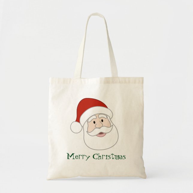 Santa Claus Illustration & Text Tote Bag (Front)