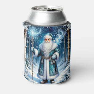 Santa Claus in a Magical Snowy Forest Can Cooler