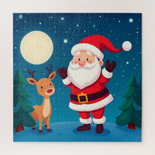 Santa Claus in a Magical Winter Scene Jigsaw Puzzle