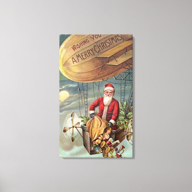 Santa Claus in Airship 3 Canvas Print (Front)