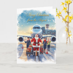 Santa Claus in at the airport Card