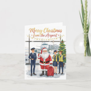 Santa Claus in at the airport Card