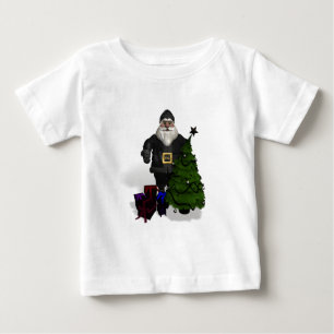 Santa Claus In Black Leather Baby T-Shirt