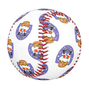 Santa Claus In Chimney, Snow, Christmas, New Year Baseball