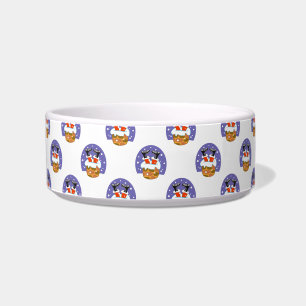 Santa Claus In Chimney, Snow, Christmas, New Year Bowl