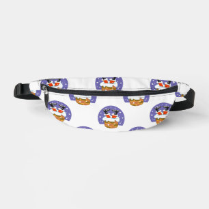 Santa Claus In Chimney, Snow, Christmas, New Year Bum Bags