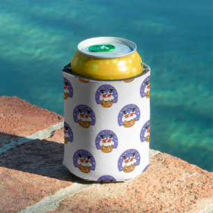 Santa Claus In Chimney, Snow, Christmas, New Year Can Cooler