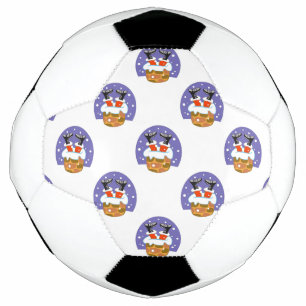 Santa Claus In Chimney, Snow, Christmas, New Year Football