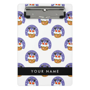 Santa Claus In Chimney, Snow, Christmas, New Year Mini Clipboard