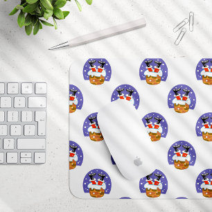 Santa Claus In Chimney, Snow, Christmas, New Year Mouse Mat