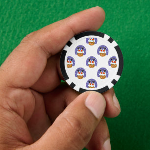 Santa Claus In Chimney, Snow, Christmas, New Year Poker Chips