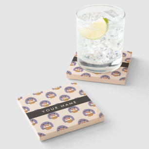 Santa Claus In Chimney, Snow, Christmas, New Year Stone Coaster