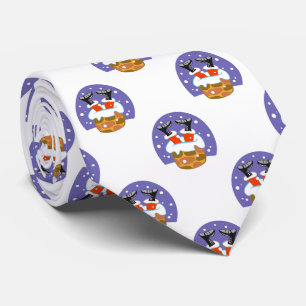 Santa Claus In Chimney, Snow, Christmas, New Year Tie