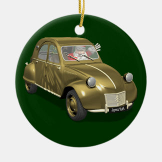 Santa Claus In Citroen 2CV Ceramic Tree Decoration