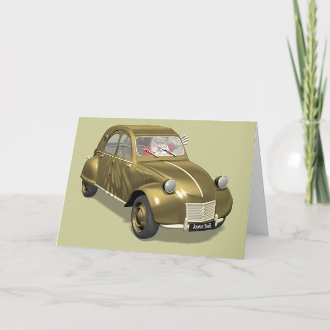 Santa Claus In Citroen 2CV Holiday Card (Front)