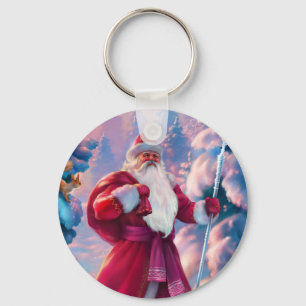 Santa Claus in forest Key Ring