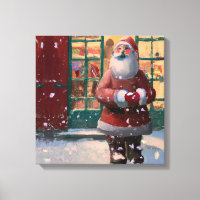 Santa Claus in Front of Toy Shop AI Art