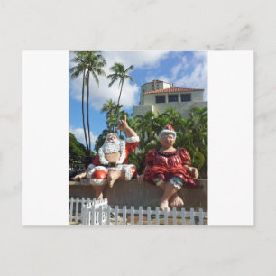 Santa Claus in Hawaii Holiday Postcard